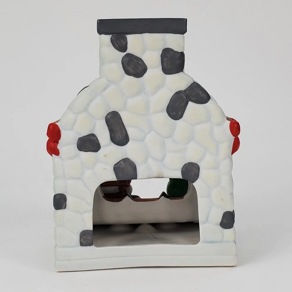PartyLite Olde‎ World Village Santa at Fireplace Tealight Candle Holder P0261 - Picture 3 of 9